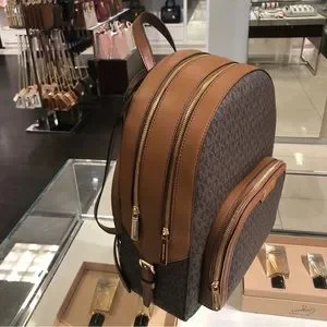 Michael Kors Large Travel School Backpack Shoulder  Bag Handbag Brown MK Sheila Medium Logo Backpack in BROWN - Sale | Michael Kors [US] main image 3
